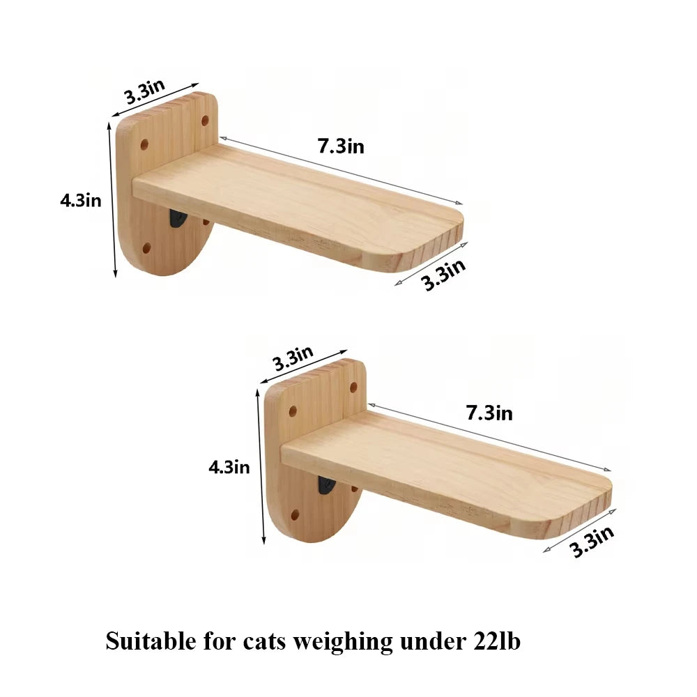 Wall Mounted Sisal Wood Cat Climbing Bridge Platform