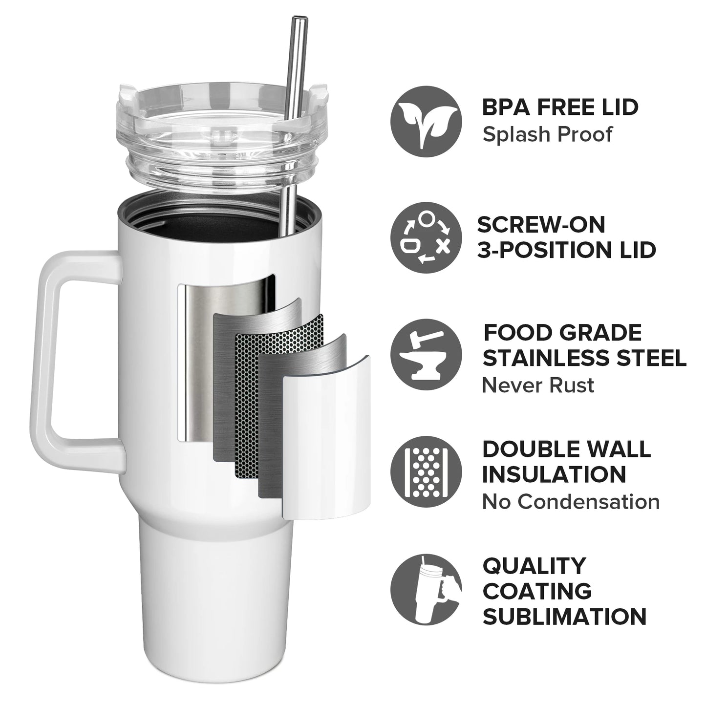 Fastsub Drinkware Sublimation Tumblers Stainless Steel Double Insulated