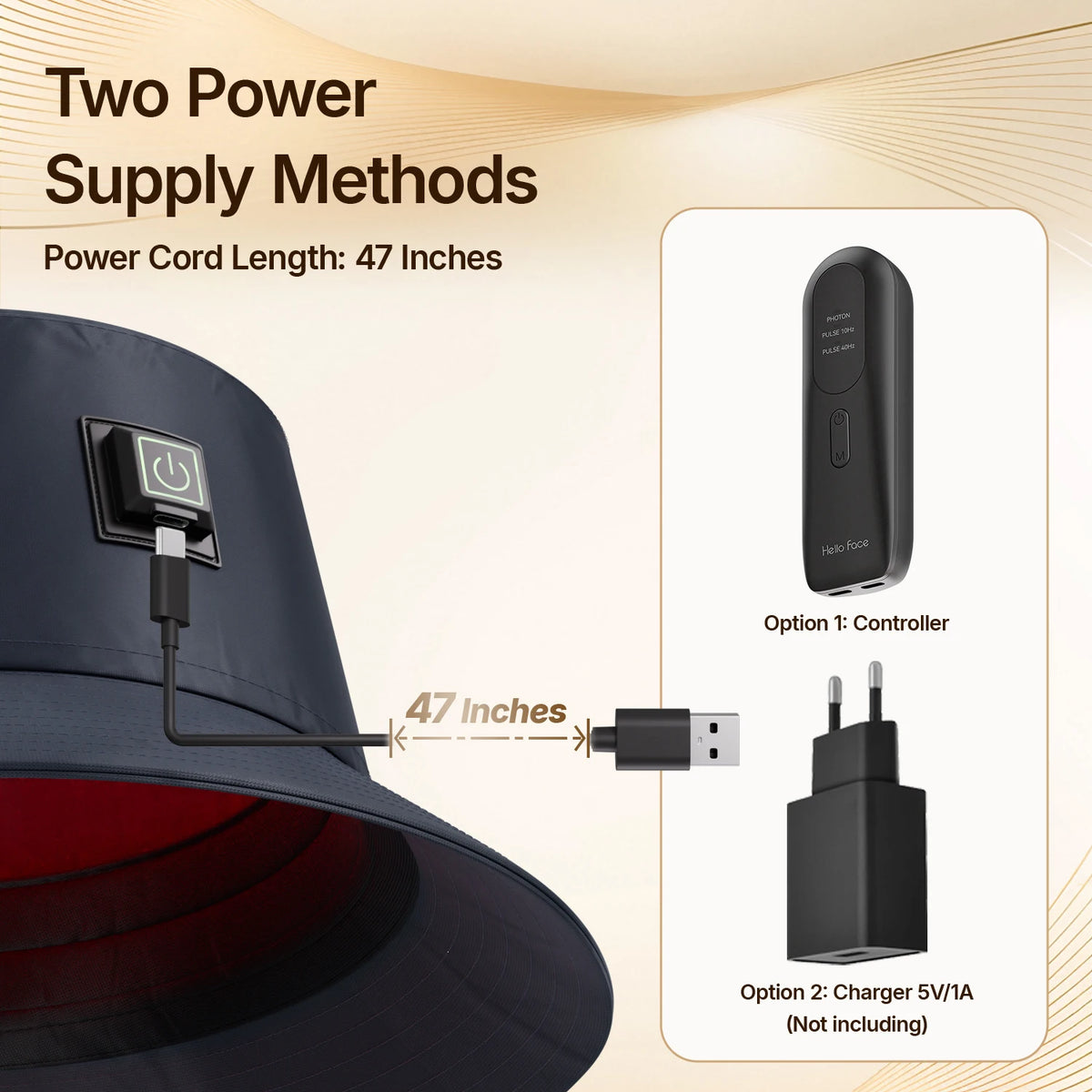 Hello Face T100 Red Light Hair Regrowth Therapy Cap Controller