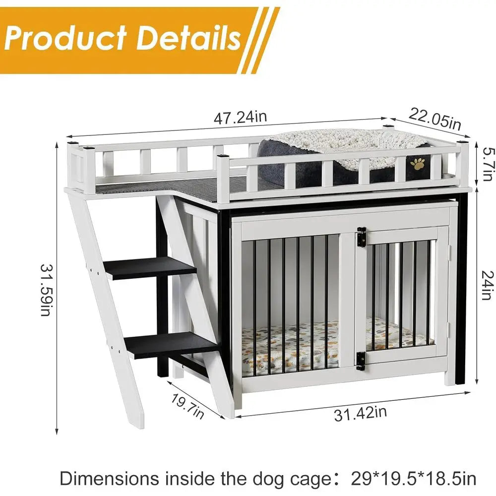 Pet Bunk Bed Dog Window Perch With Stairs And Storage