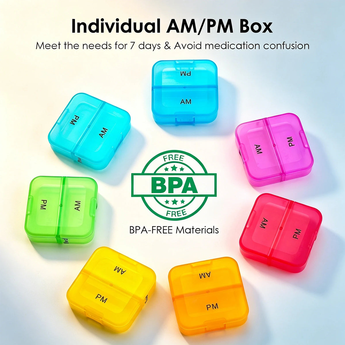 Portable Pill Case 7 Day Waterproof Food Grade Medicine Organizer