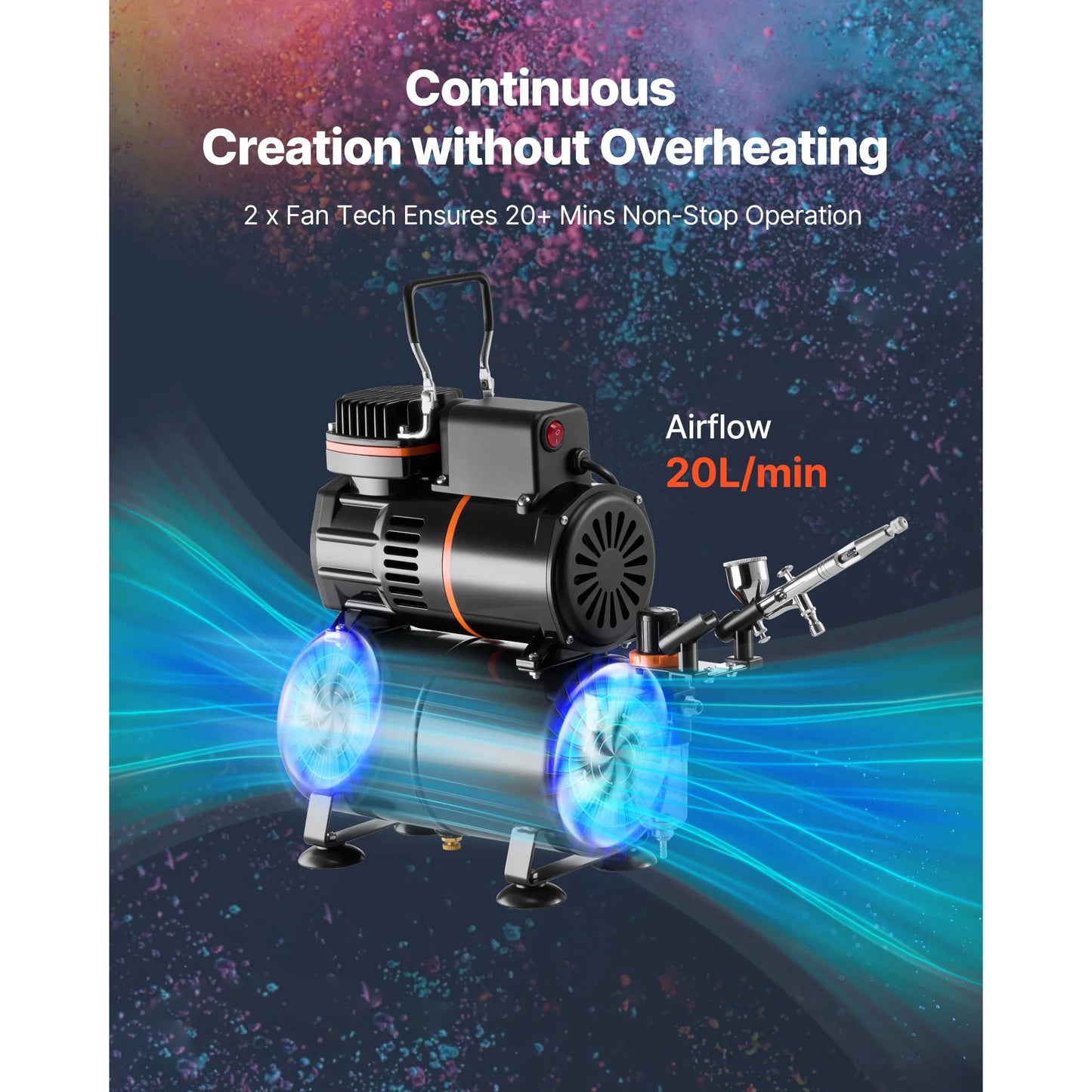 SucceBuy Airbrush Kit With Dual Action Compressor And Tank