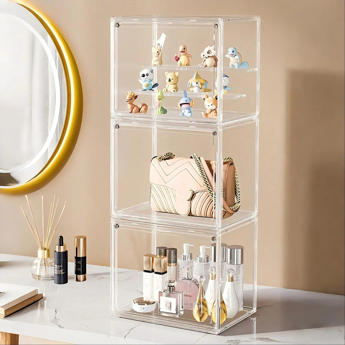 Clear Stackable Acrylic Dustproof Display Case For Collectible Figures