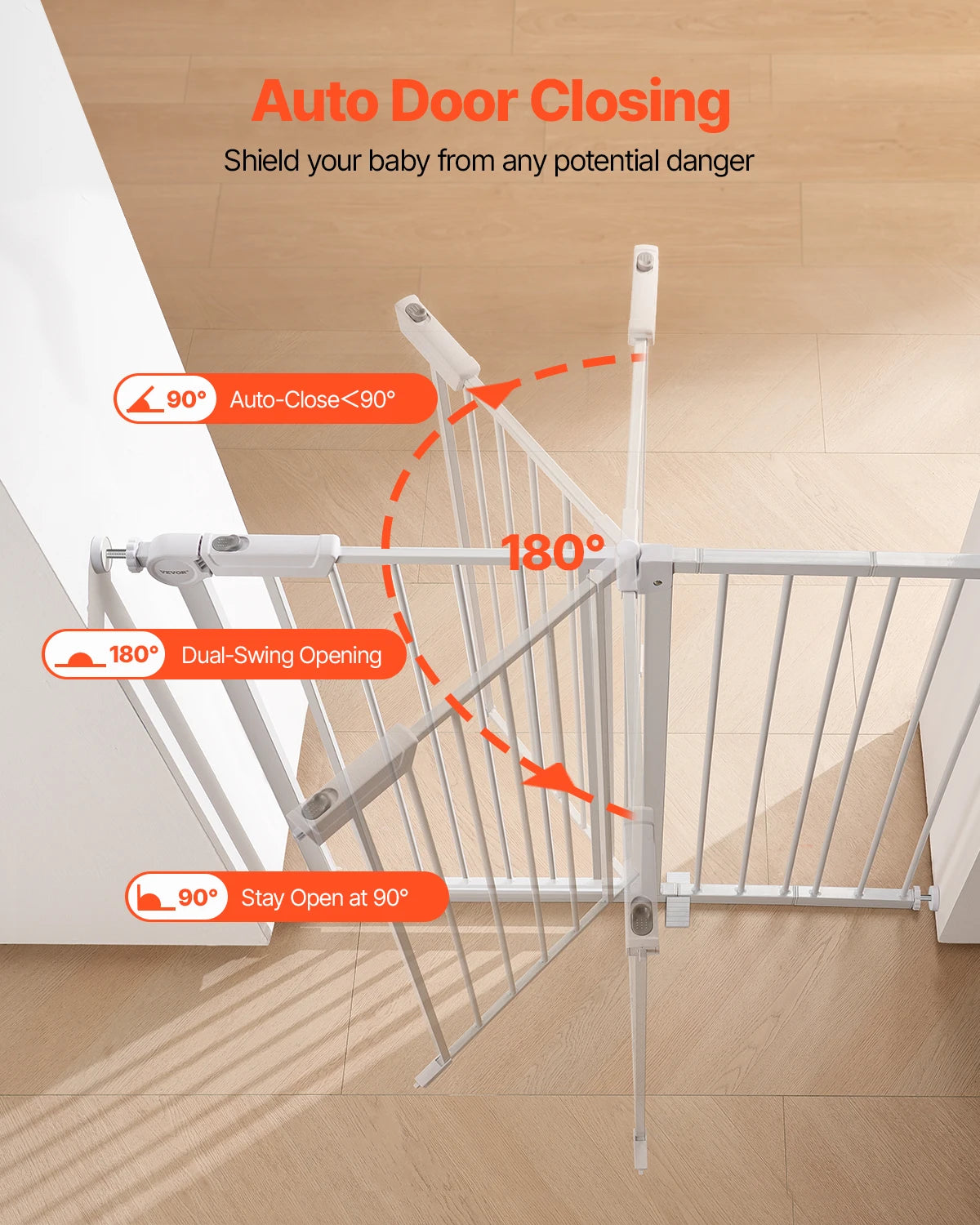 SucceBuy Pressure Mount Baby And Dog Step Thru Security Gate