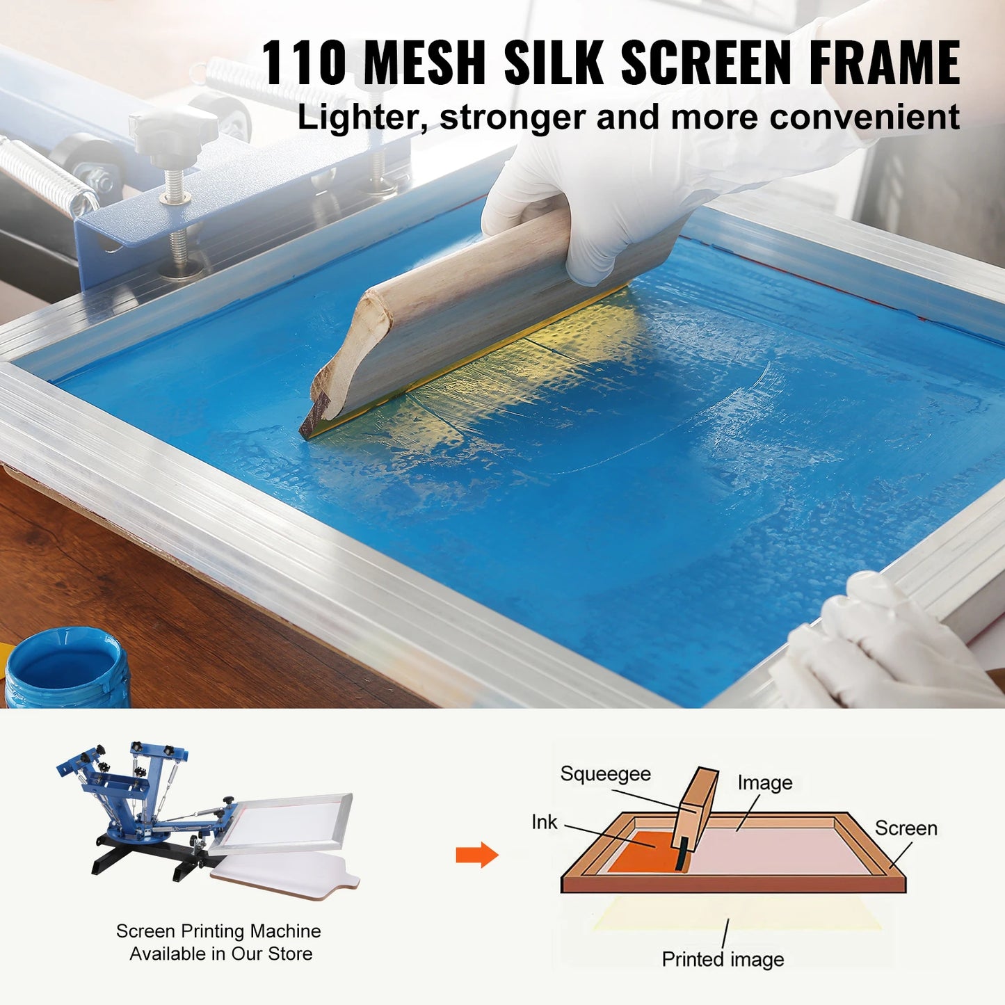 SucceBuy Aluminum Screen Printing Kit With 110 Mesh Frames