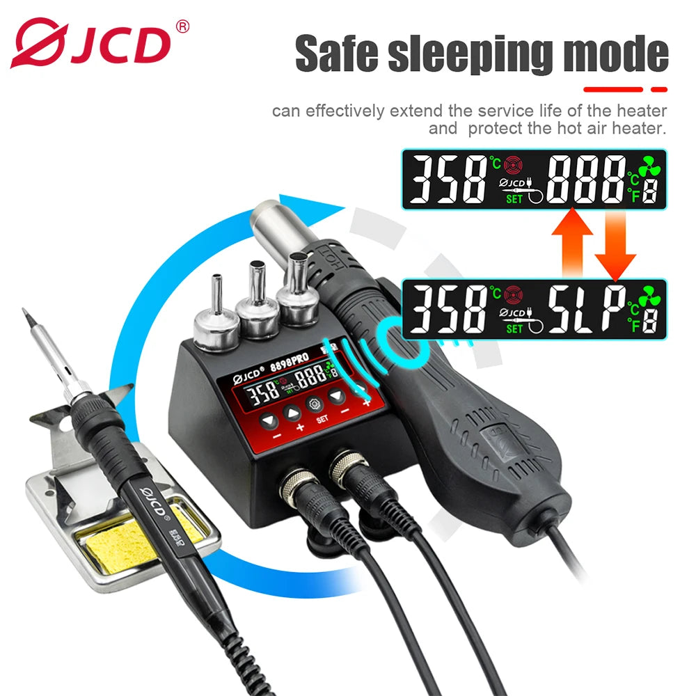 JCD 8586D Soldering Station Hot Air Gun and Soldering Iron