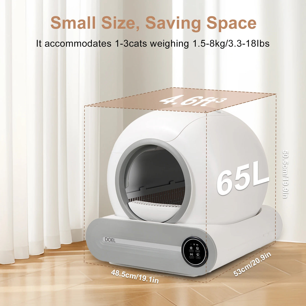 DOEL Smart Automatic Self Cleaning Cat Litter Box WiFi Control