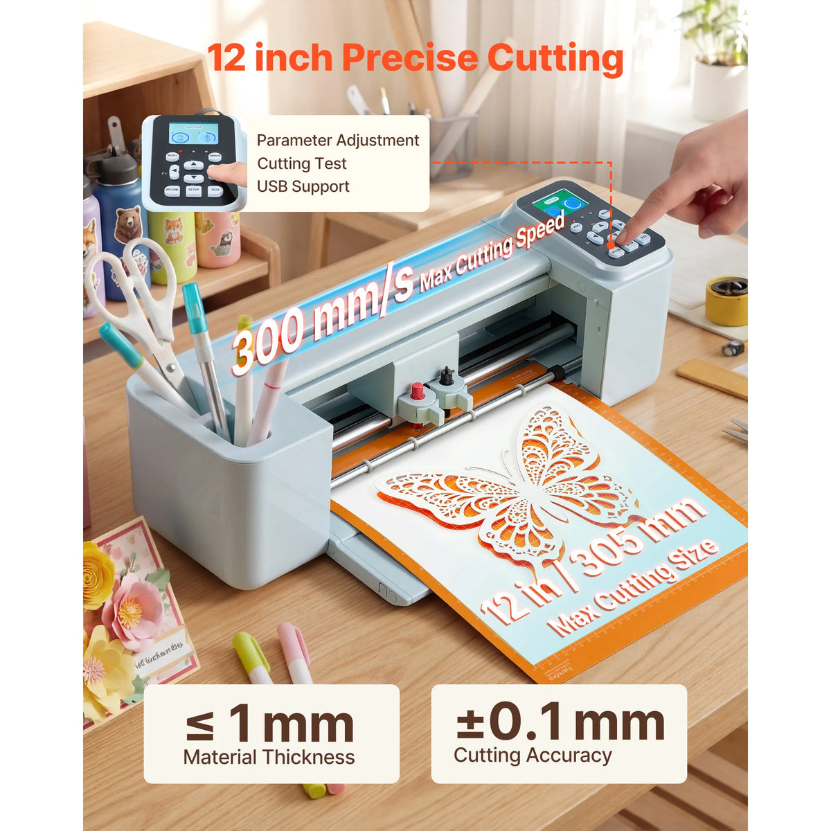 SucceBuy Vinyl Cutting Machine For Crafts And Cards With Touchscreen Control