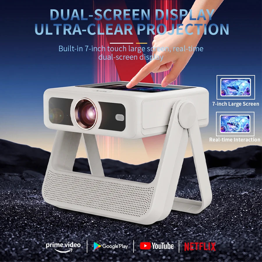 4K Touch Screen Projector Wifi Bluetooth Portable Theater Movie Cinema