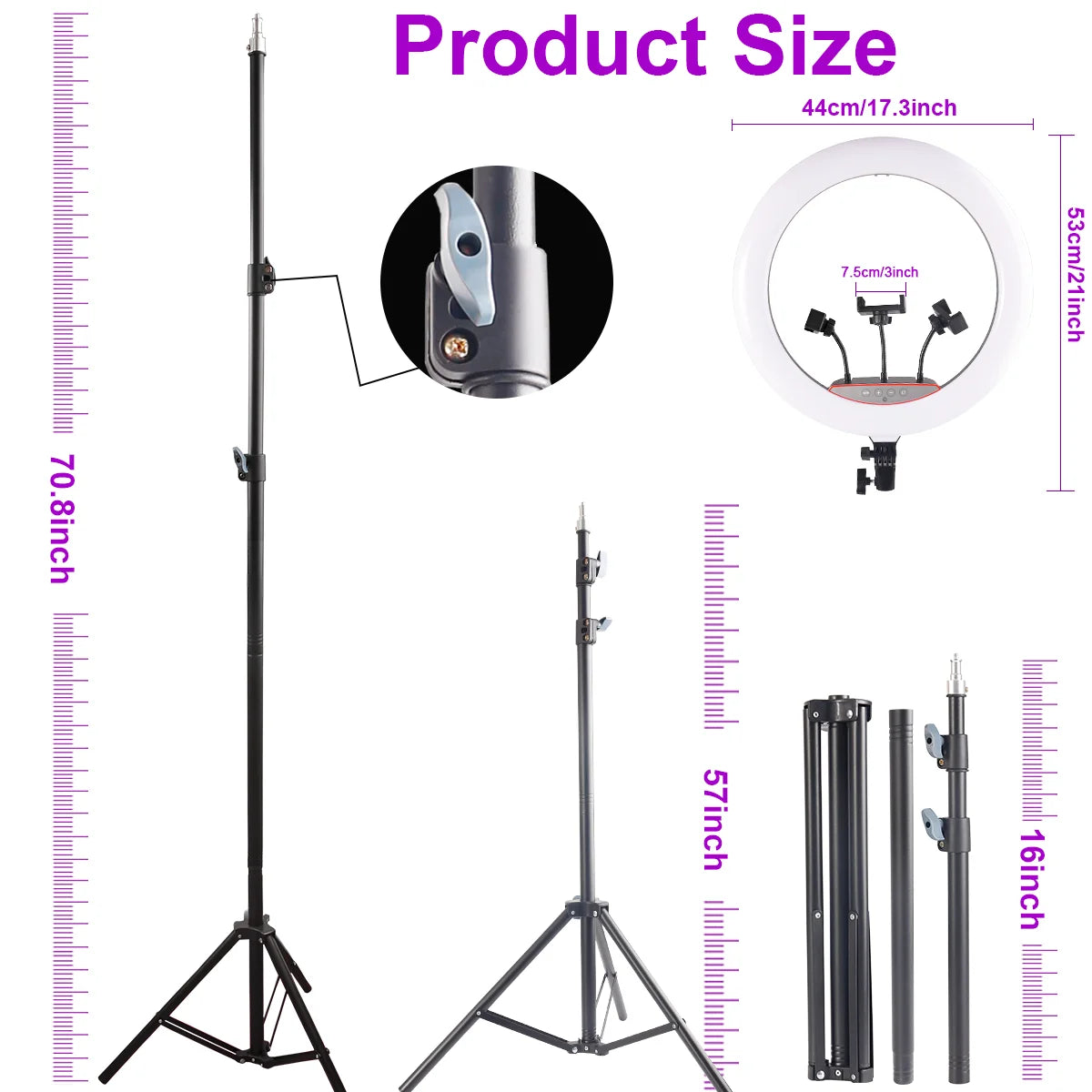 UEGOGO Ring Light With Adjustable Tripod Stand For Content Creation
