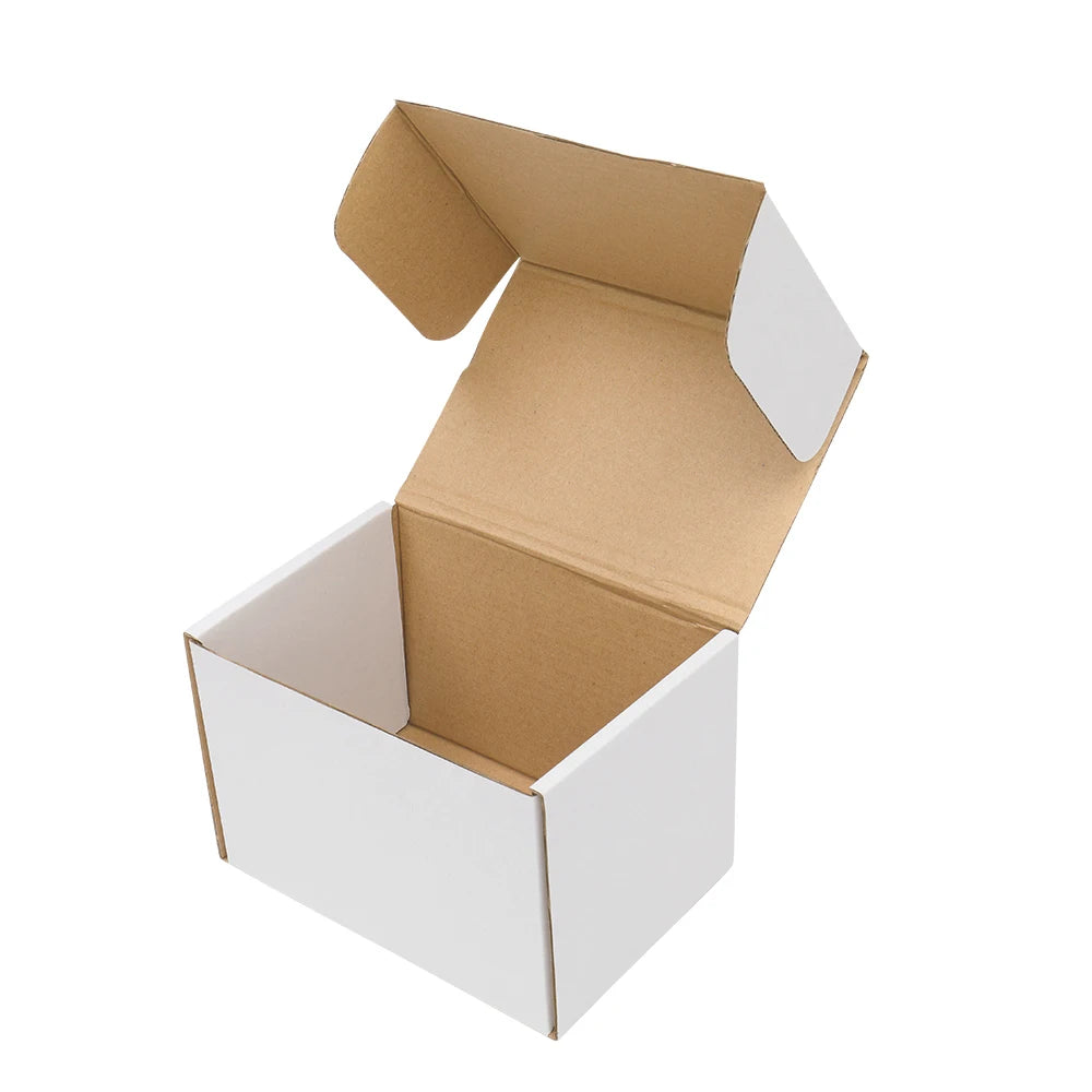 Set Of 50 White Corrugated Cardboard Shipping Boxes
