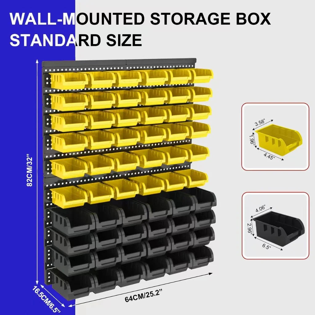 Wall Mount Plastic Parts Storage Rack For Garage Tool Organizer