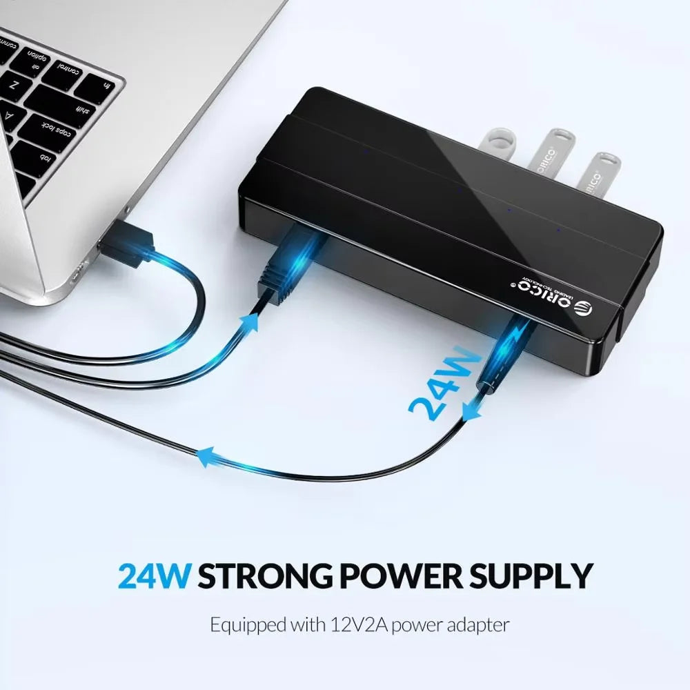 ORICO 7 Port USB SuperSpeed Hub 12V Power Adapter Included