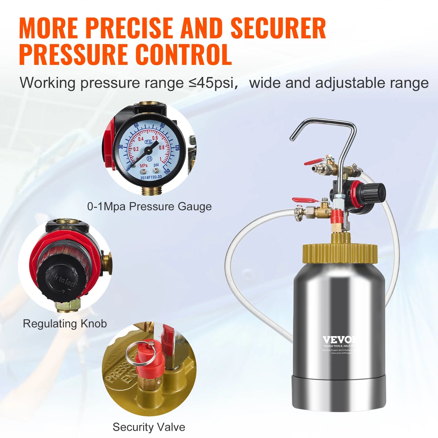 SucceBuy Spray Paint Pressure Pot With Hose And Gun