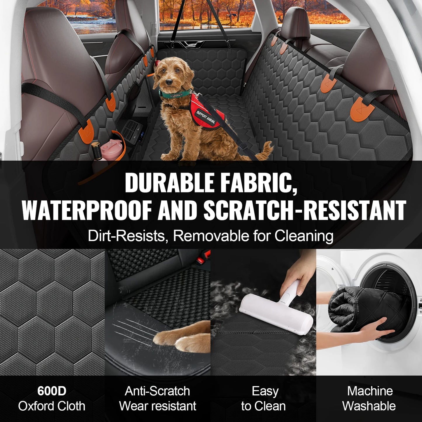 SucceBuy Back Seat Extender Dog Car Seat Cover With Storage