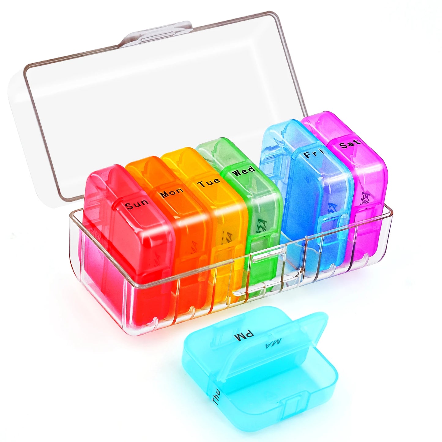 Portable Pill Case 7 Day Waterproof Food Grade Medicine Organizer