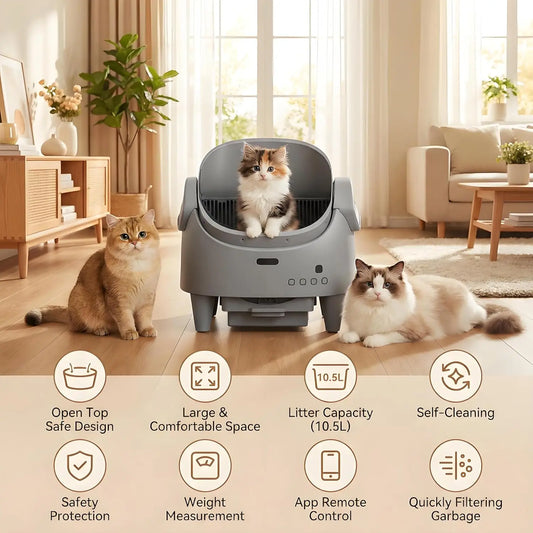 HiMISS Self Cleaning Automatic Cat Litter Box Smart Wifi Control
