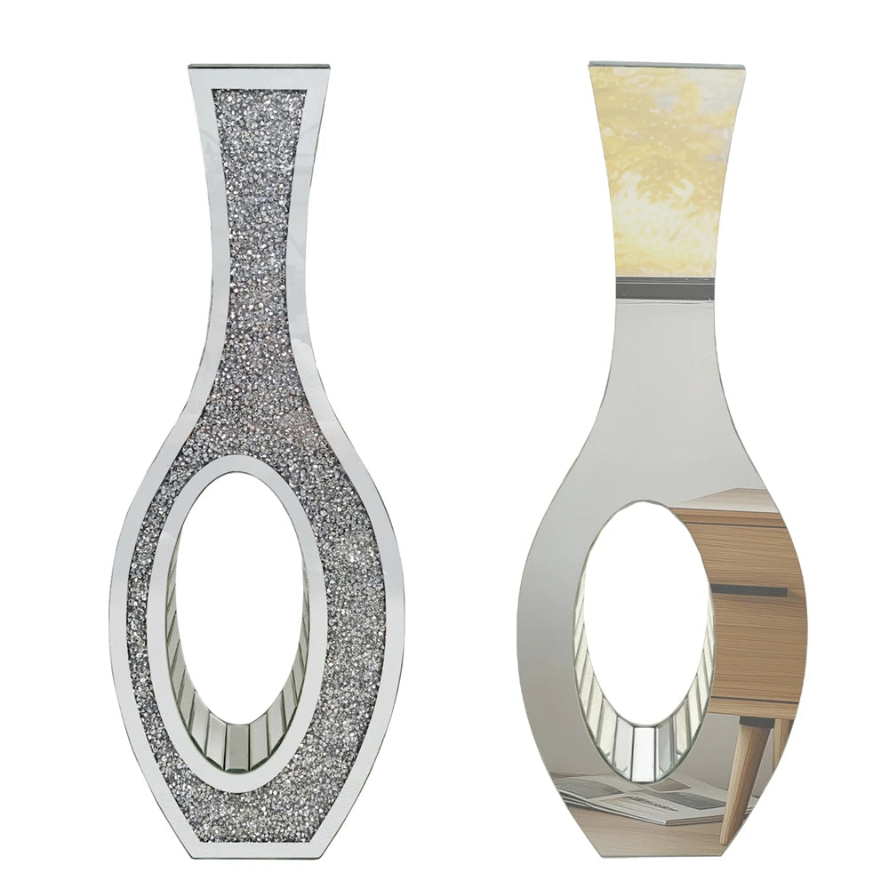 Decorative Mirrored Crush Diamond Floor Standing Vase