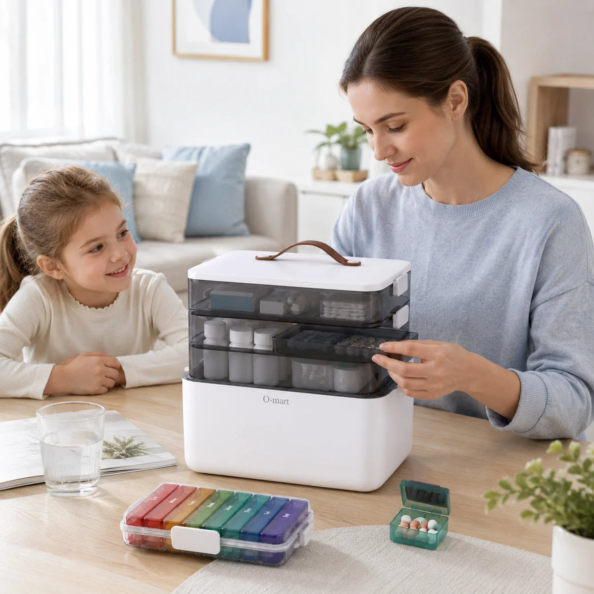 Joybos Medicine Storage Box With Removable Trays And Pill Organizer