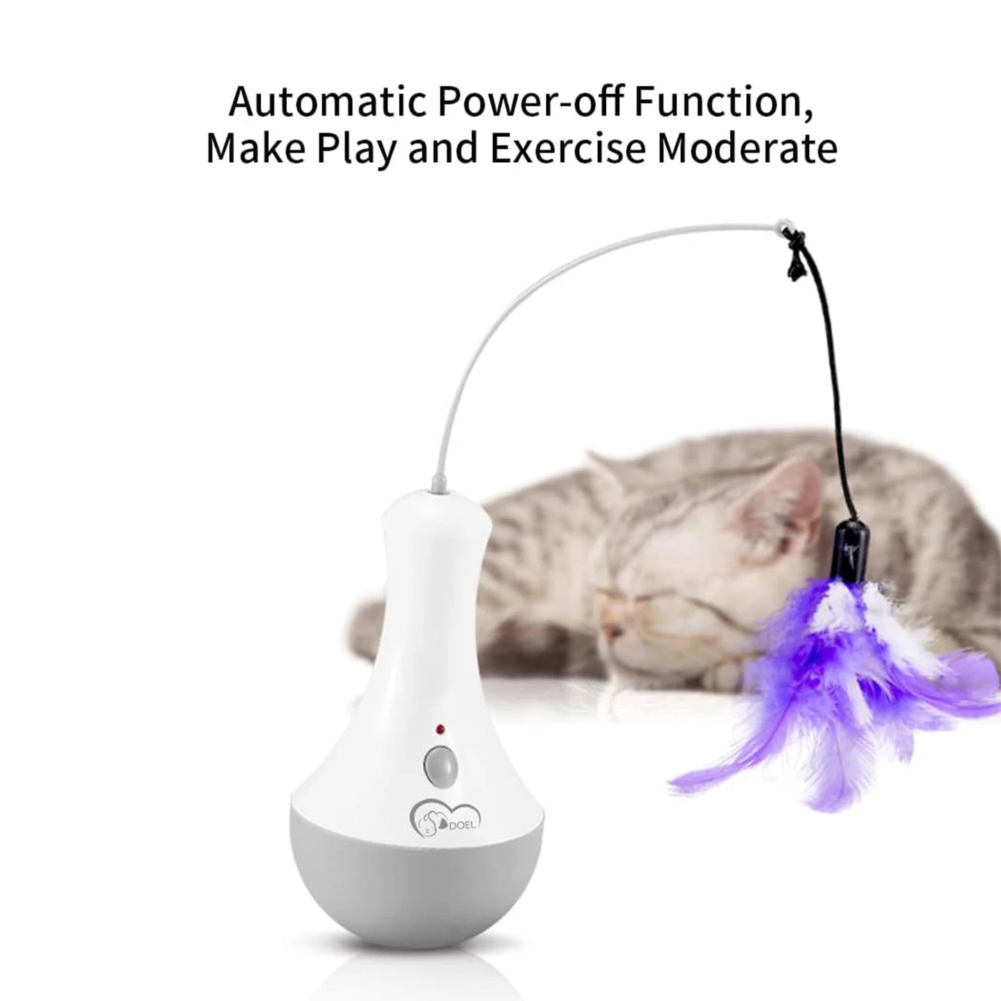 Cat Interactive Feather Toy Teaser For Kittens Indoor Automatic Spinner
