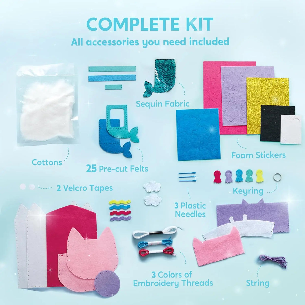 Joyfy Kids Sewing Craft Kit Featuring Six Beginner Projects