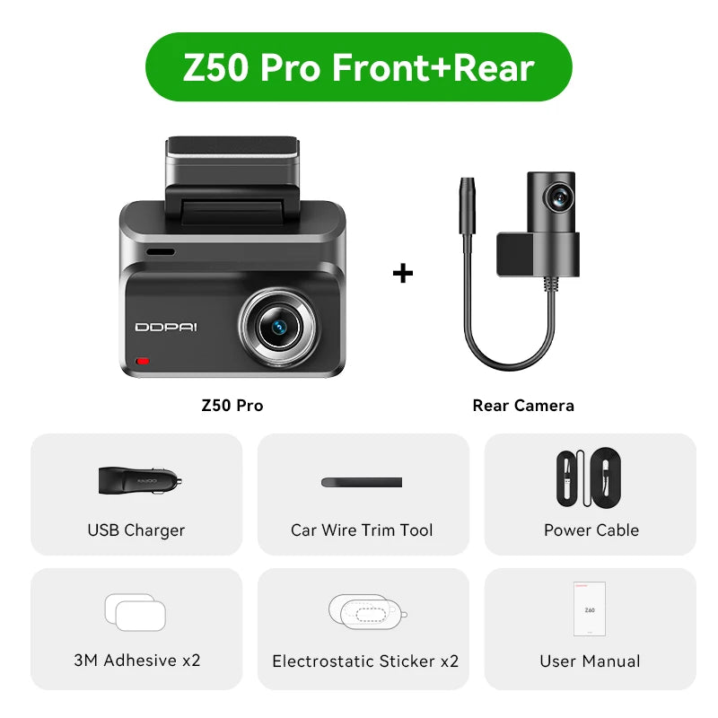 DDPAI Z50 Pro 4K Front And Rear Dash Cam Recorder