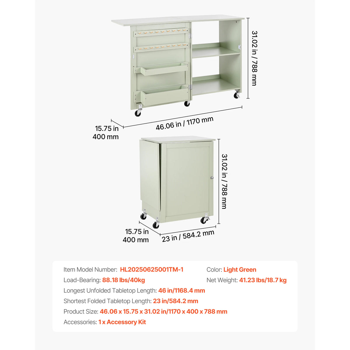 SucceBuy Multipurpose Folding Sewing Machine Table With Storage Shelves