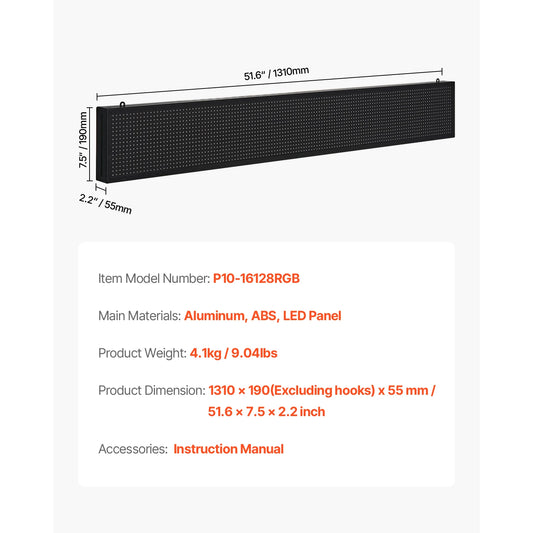 SucceBuy Programmable LED Full Color Flexible Display Board Advertising