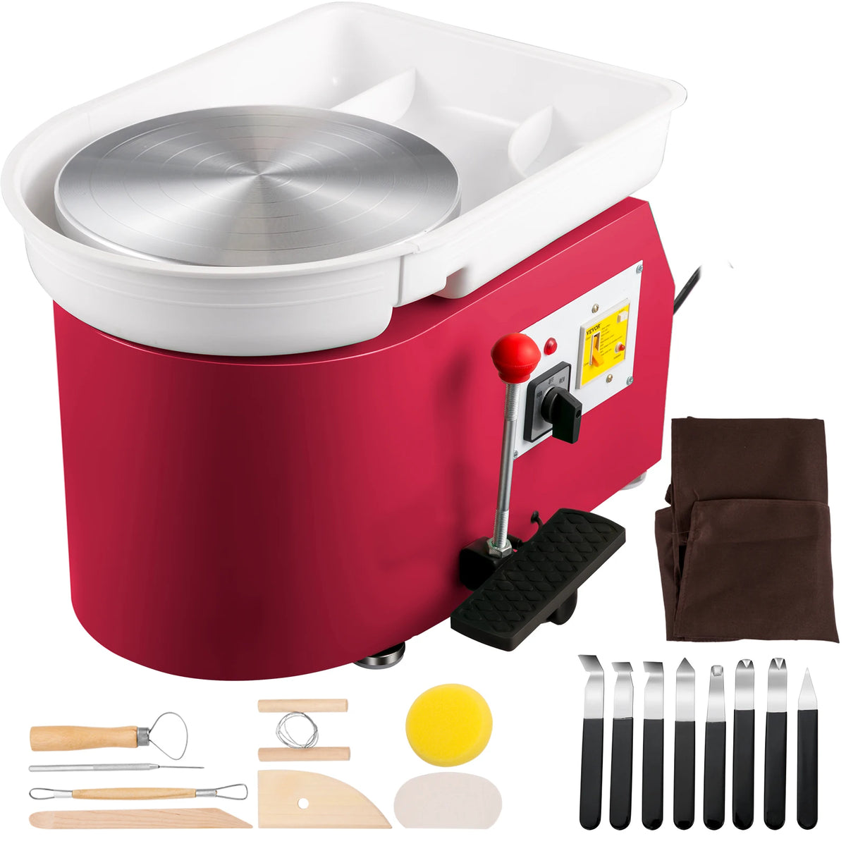 SucceBuy 350W Electric Pottery Wheel With Foot Control For Ceramics