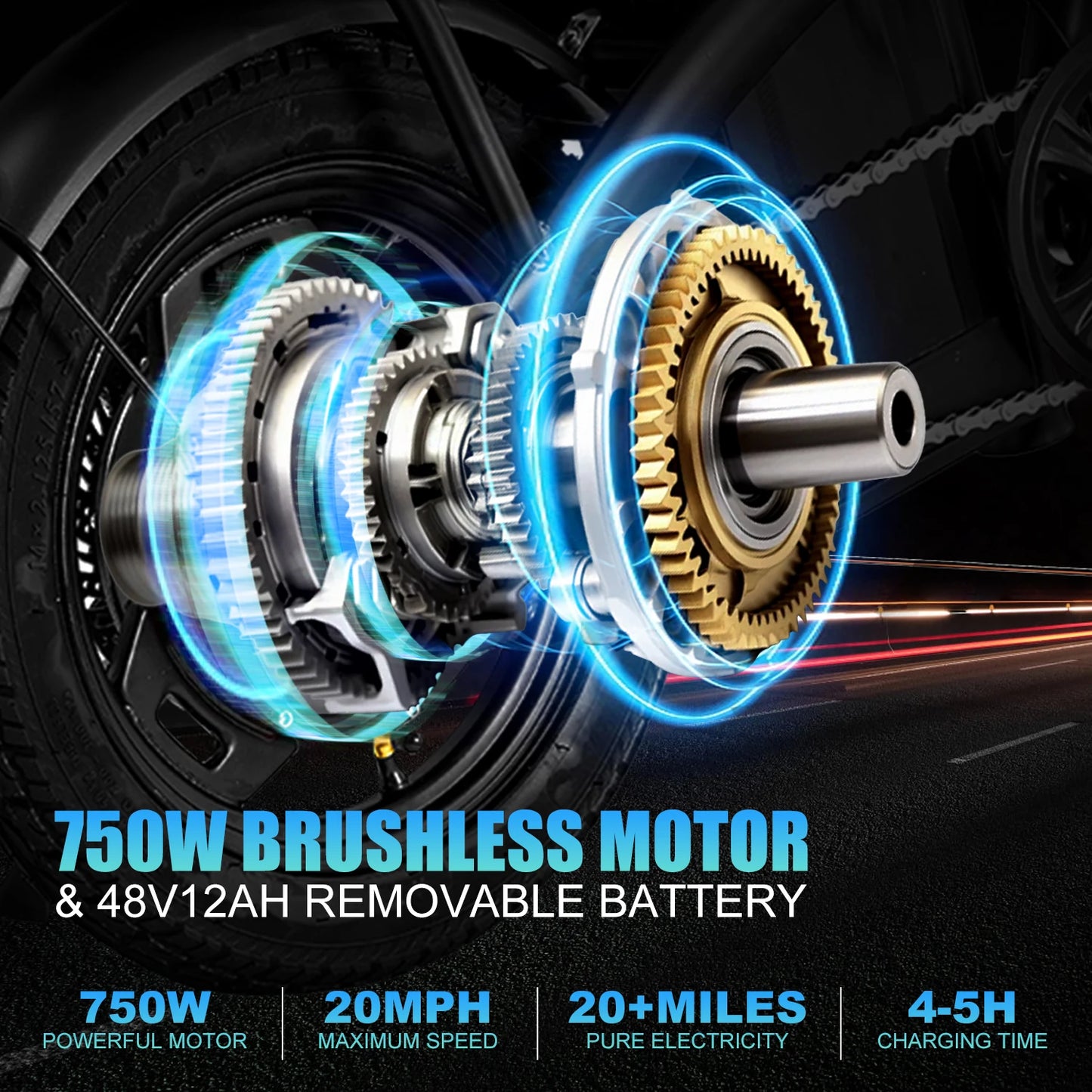 Hezzo T5 Folding Electric Bike With 750W Peak Power Motor