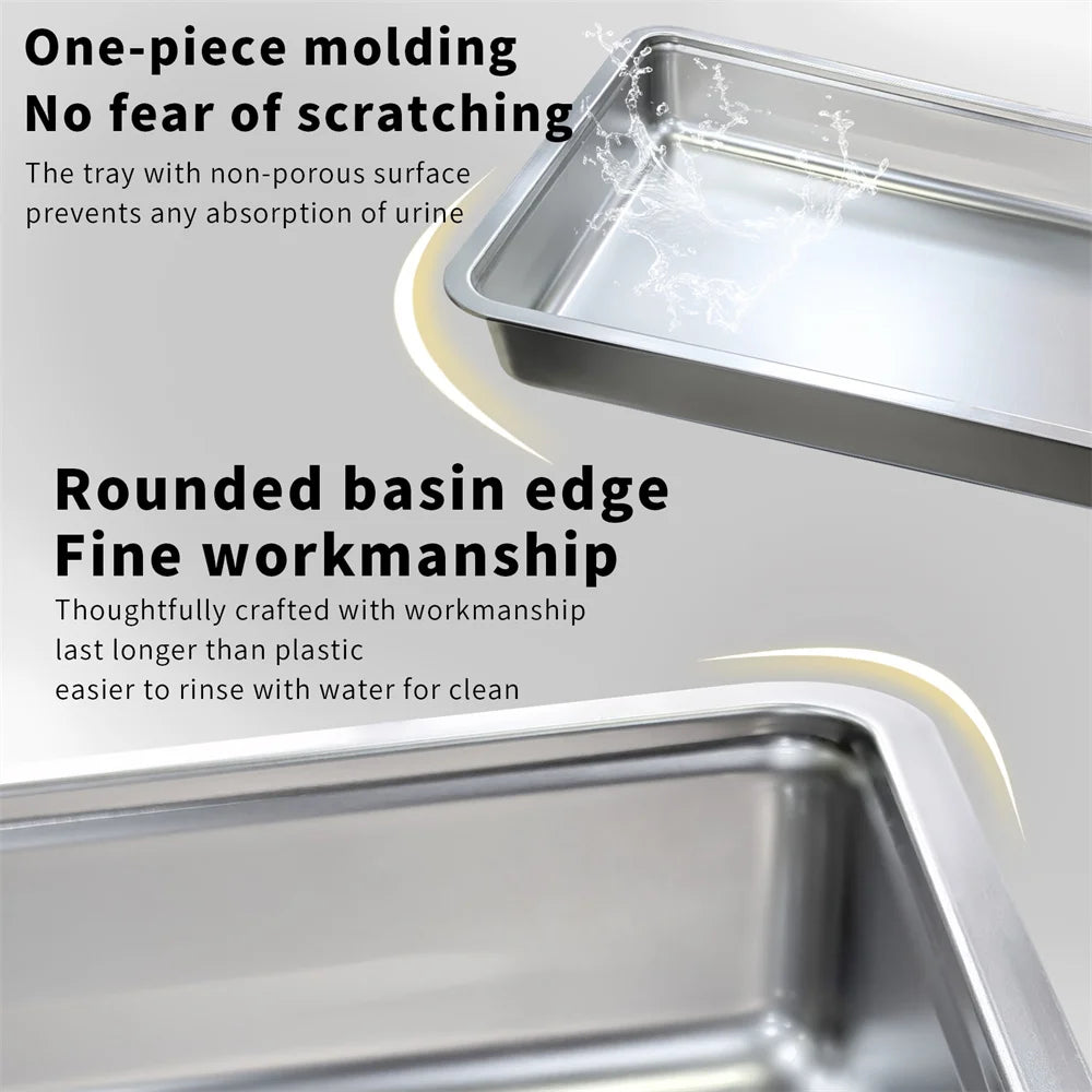 Enclosed Stainless Steel Top Entry Cat Litter Box With Lid