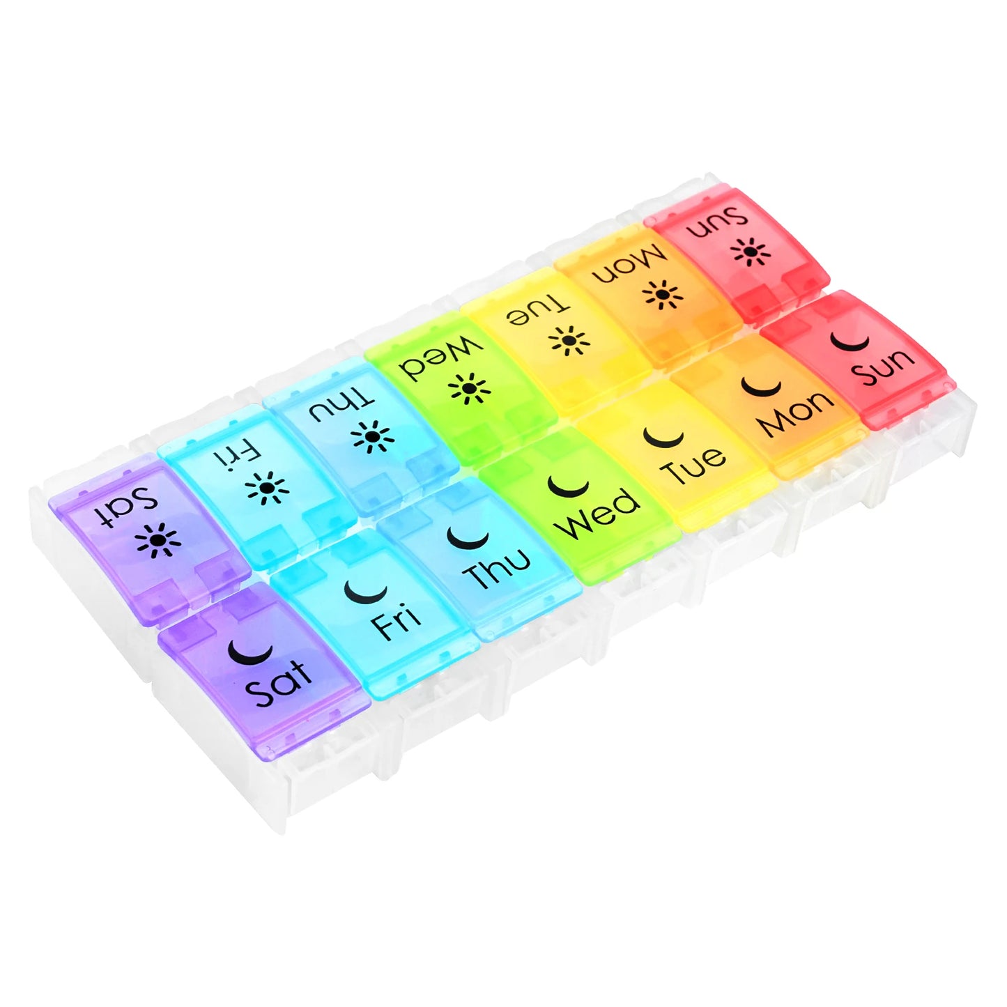 Weekly Pill Organizer 14 Compartments BPA Free Foldable Medicine Box