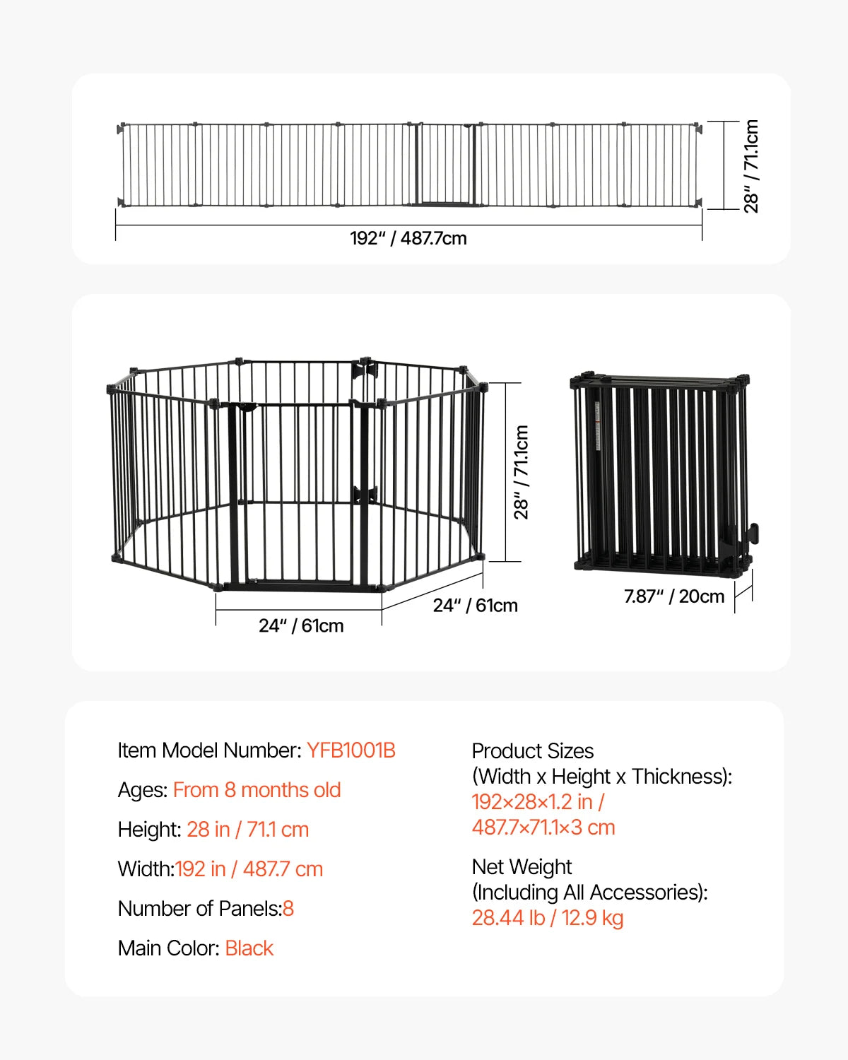 SucceBuy Pressure Mount Baby And Dog Step Thru Security Gate