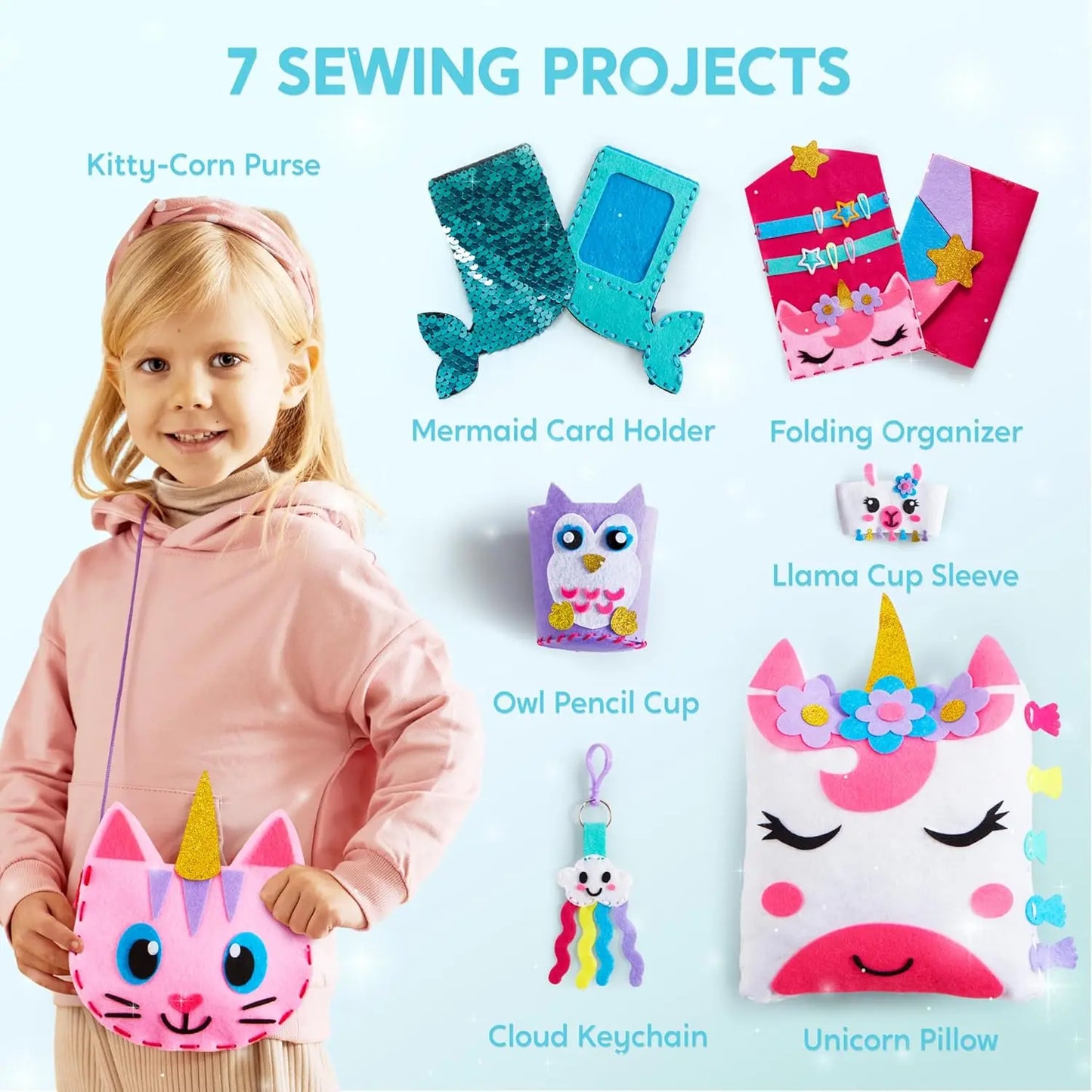 Joyfy Kids Sewing Craft Kit Featuring Six Beginner Projects