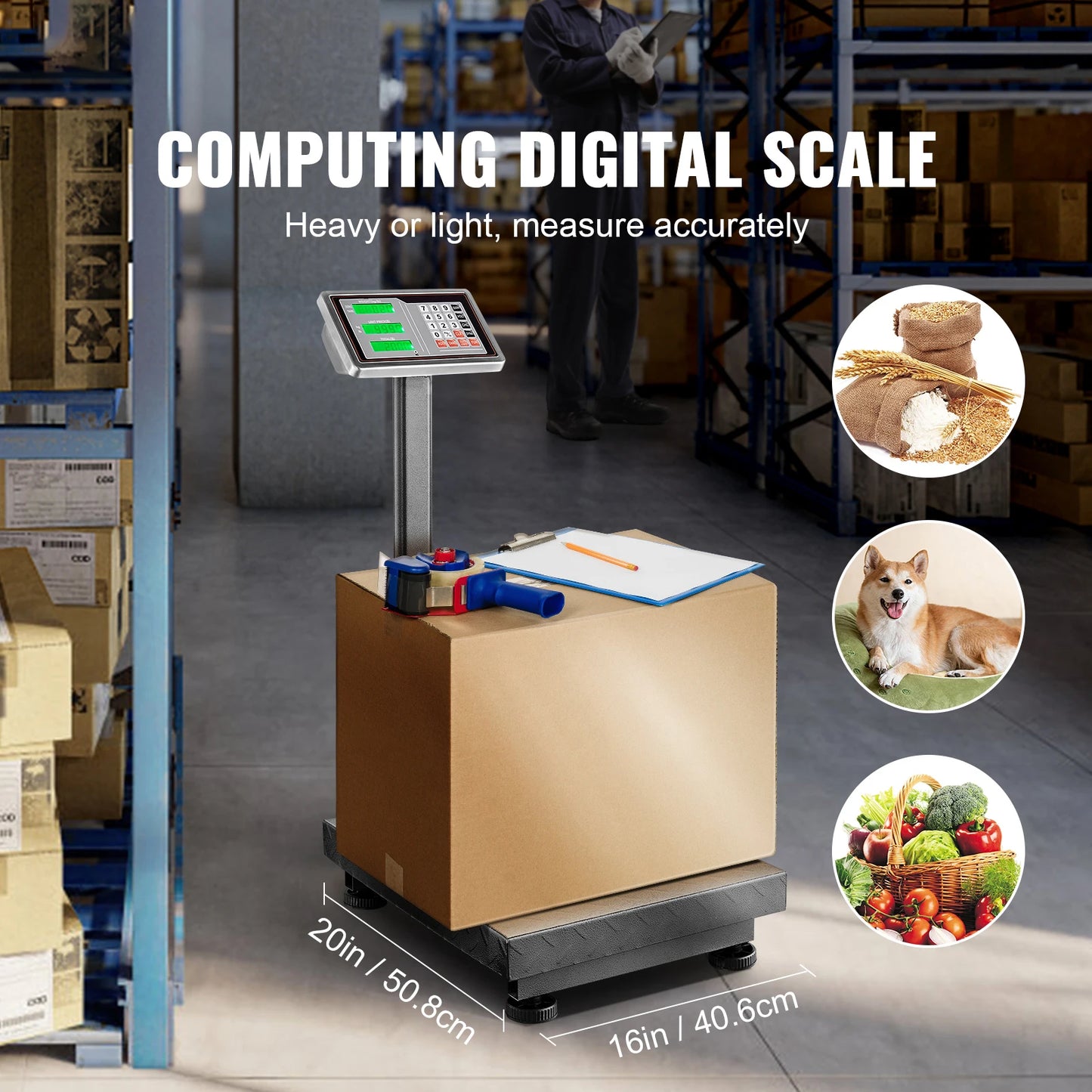 Digital Platform Scale 660 Lb With Tare Calculator Stainless Steel