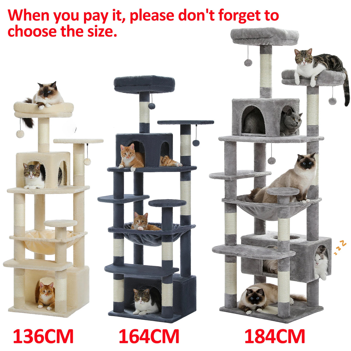 PAWZ Road Cat Tree With Sisal Posts, Hammock And Condos