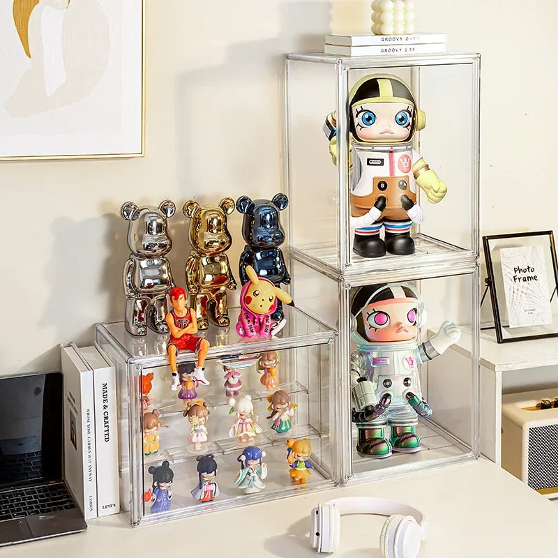 Clear Stackable Acrylic Dustproof Display Case For Collectible Figures
