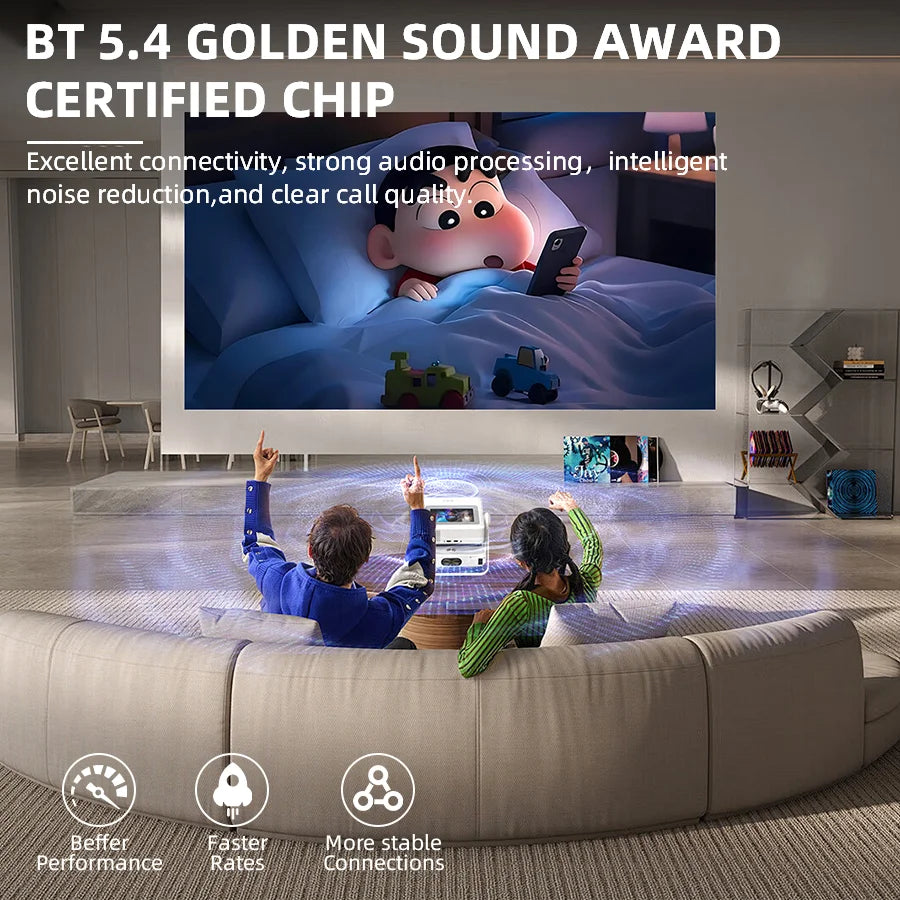 4K Touch Screen Projector Wifi Bluetooth Portable Theater Movie Cinema