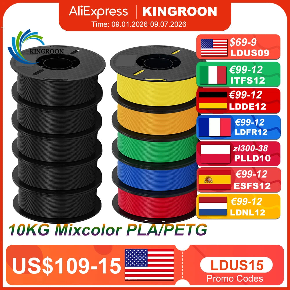 Kingroon Premium PLA PETG Bundle For FDM 3D Printers