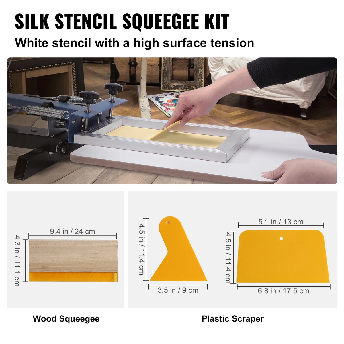SucceBuy Aluminum Screen Printing Kit With 110 Mesh Frames