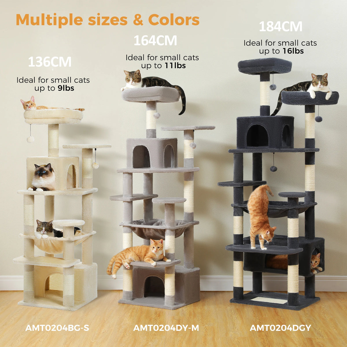 PAWZ Road Cat Tree With Sisal Posts, Hammock And Condos