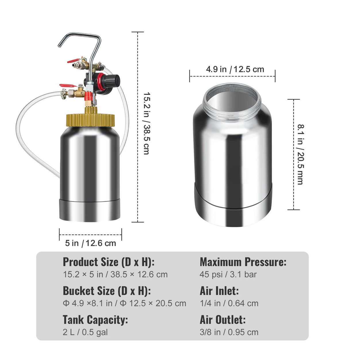 SucceBuy Spray Paint Pressure Pot With Hose And Gun