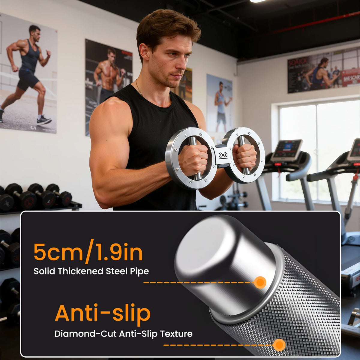 Adjustable Hand Grip Strength Trainer Rotator Forearm Exerciser Machine