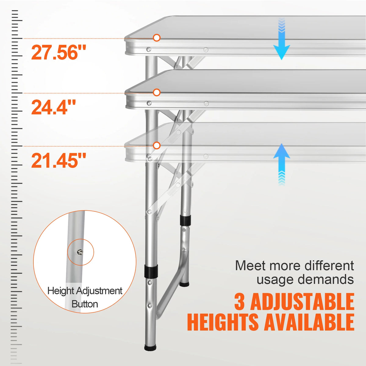 SucceBuy Folding Aluminum Camping Picnic Table With Storage Bag