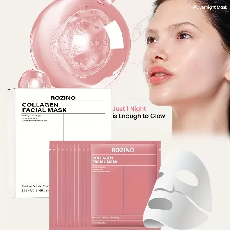 Intensive Bio Collagen Hydrating Facial Mask Set For Radiant Skin