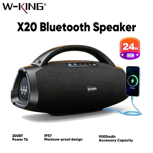 W-KING Wireless Bluetooth Speaker With Powerful Subwoofer And Waterproof Design