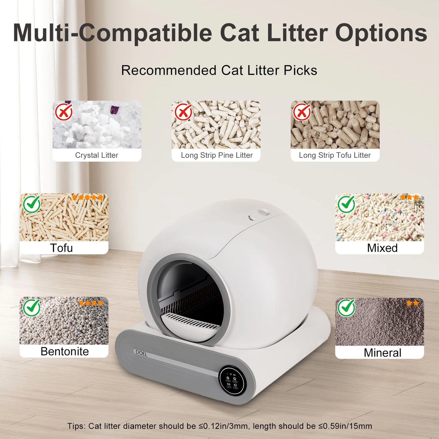 DOEL Smart Automatic Self Cleaning Cat Litter Box WiFi Control