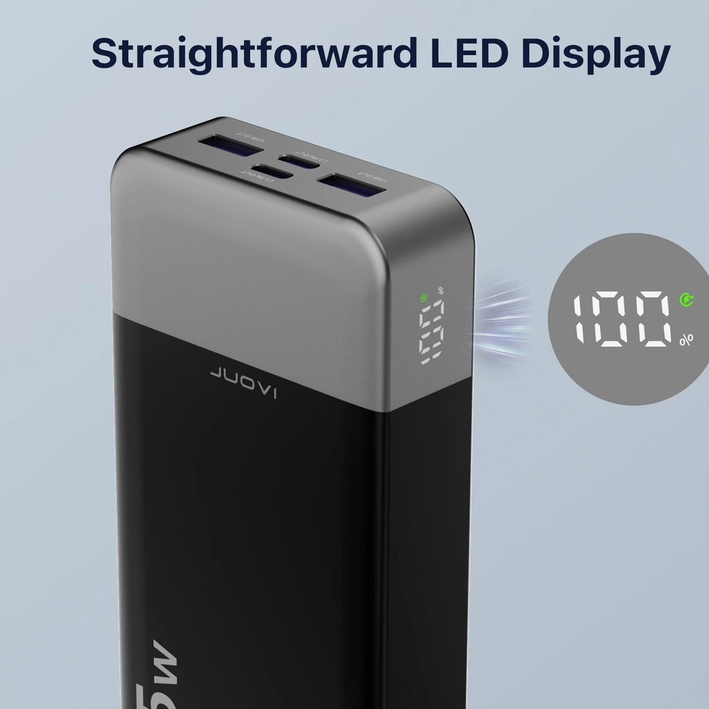 Juovi 20000mAh 35W Portable Charger With Rapid Power Delivery Support