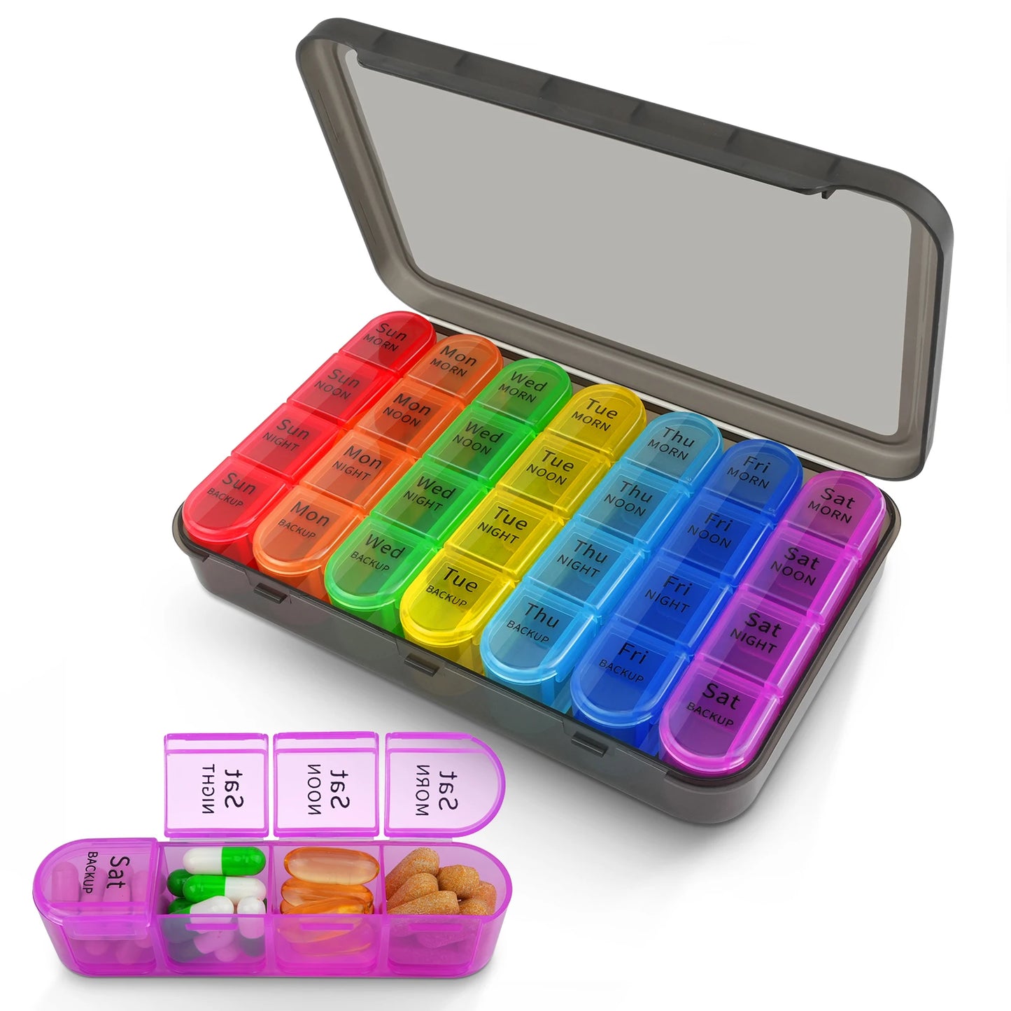 Portable Travel BPA Free Pill Case Waterproof Medicine Weekly Organizer