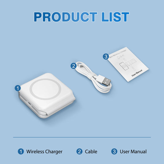 Foldable Magnetic Wireless Fast Charging Dock Station For Apple Devices